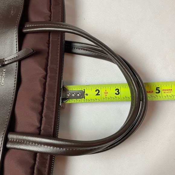KNOMO Womens Hanover 14" Crossbody Laptop Briefcase Business Tote Brown Maroon - Picture 12 of 12